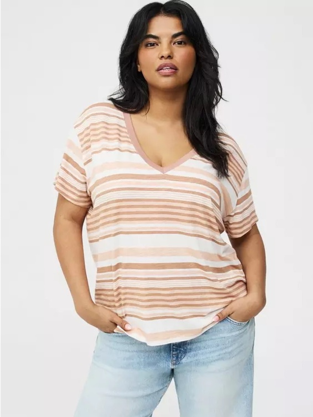 Torrid Vintage Slub V-Neck Relaxed Tee